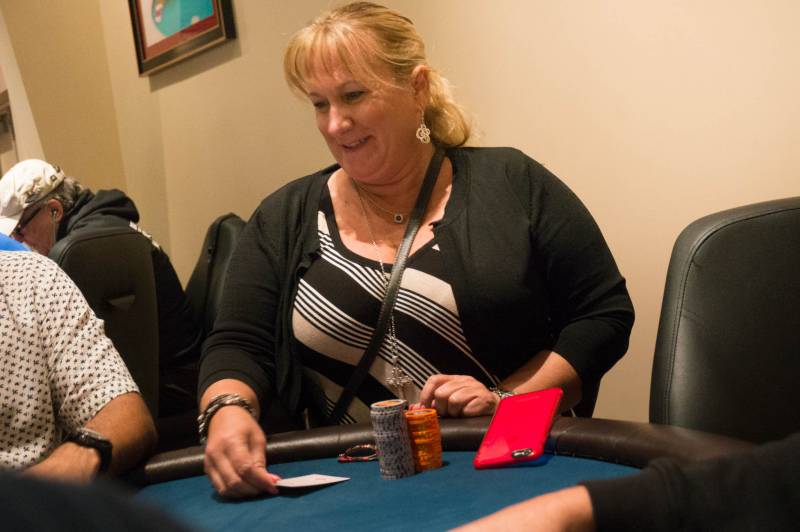 Victoria Moser has the second biggest chip stack in the room