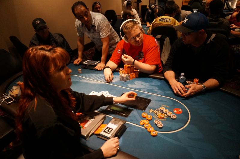 Mike Laake's pocket eights burst the Event 7 money bubble.