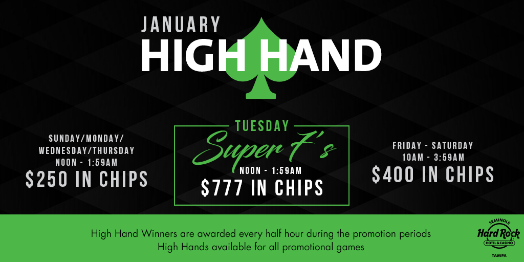 River rock poker schedule january