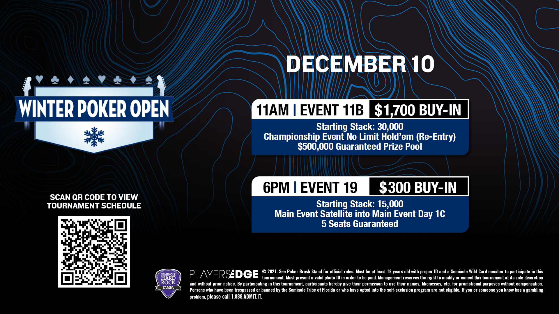 WPO Day 10 Schedule Seminole Hard Rock Tampa Poker