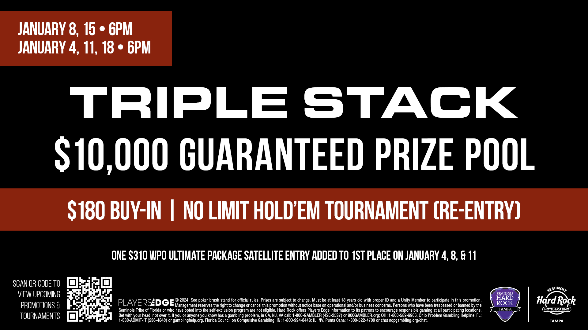 January 2024 Promotions Seminole Hard Rock Tampa Poker