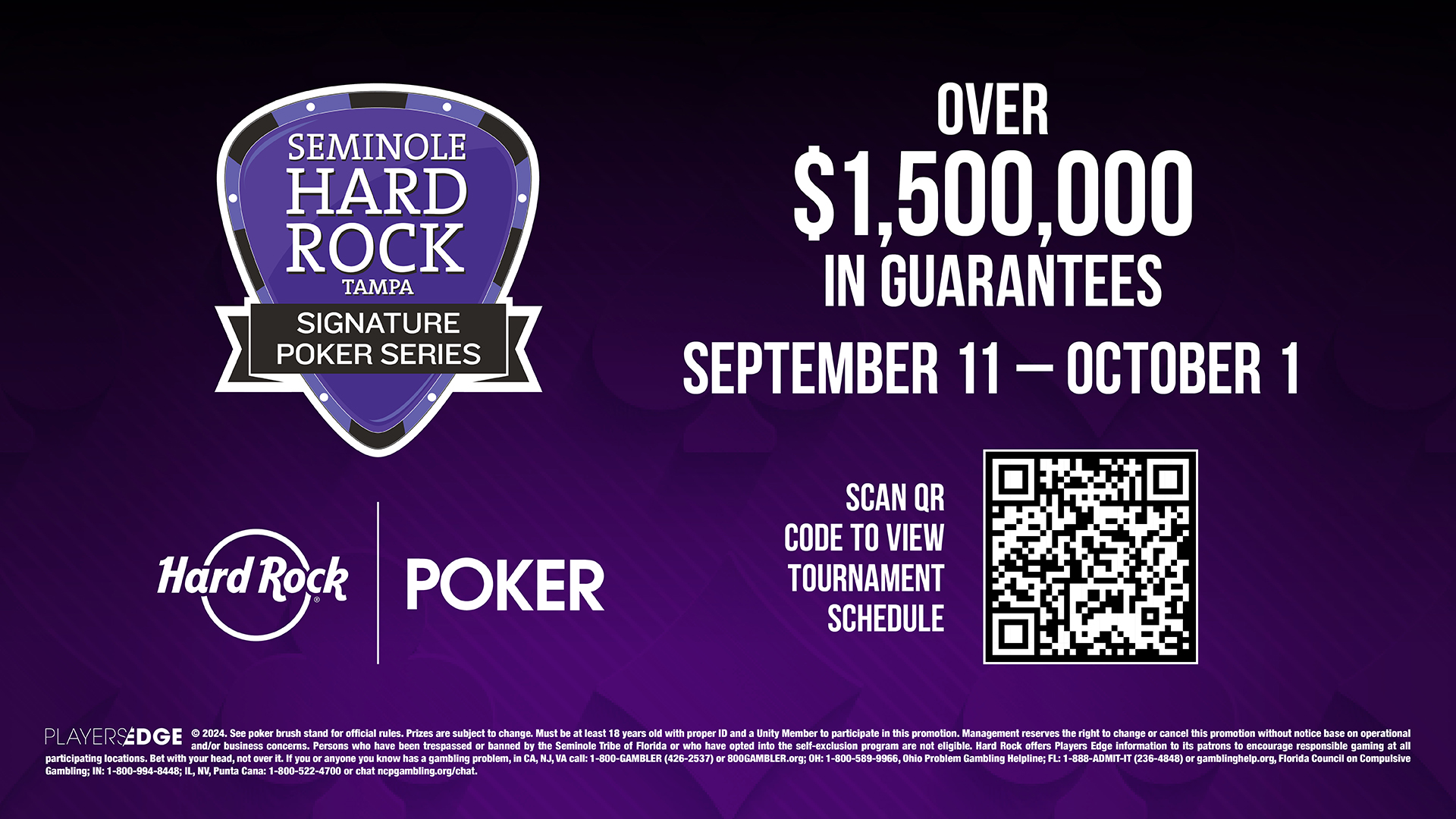 2024 Signature Poker Series Schedule Seminole Hard Rock Tampa Poker