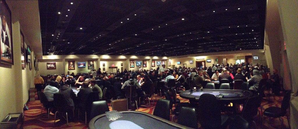 The jam-packed Poker Room