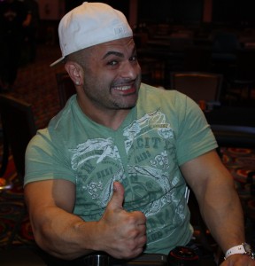 Aaronson All Smiles After Getting his Opponent to fold