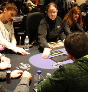 Barbour Mixing it up vs her Opponent (right)